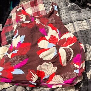 Athleta Floral Camisole - Brown, Red, Pink, White